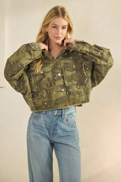 Pearls & Camo Jacket