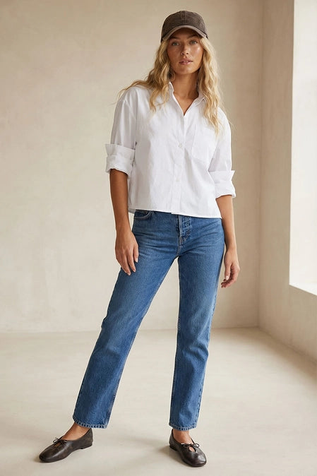 Rolled Sleeve Button Up Blouse