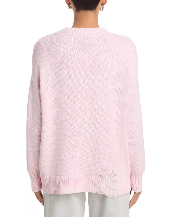 Pink American Flag Distressed Sweater