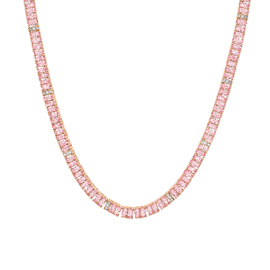 Pink Hues Tennis Necklace