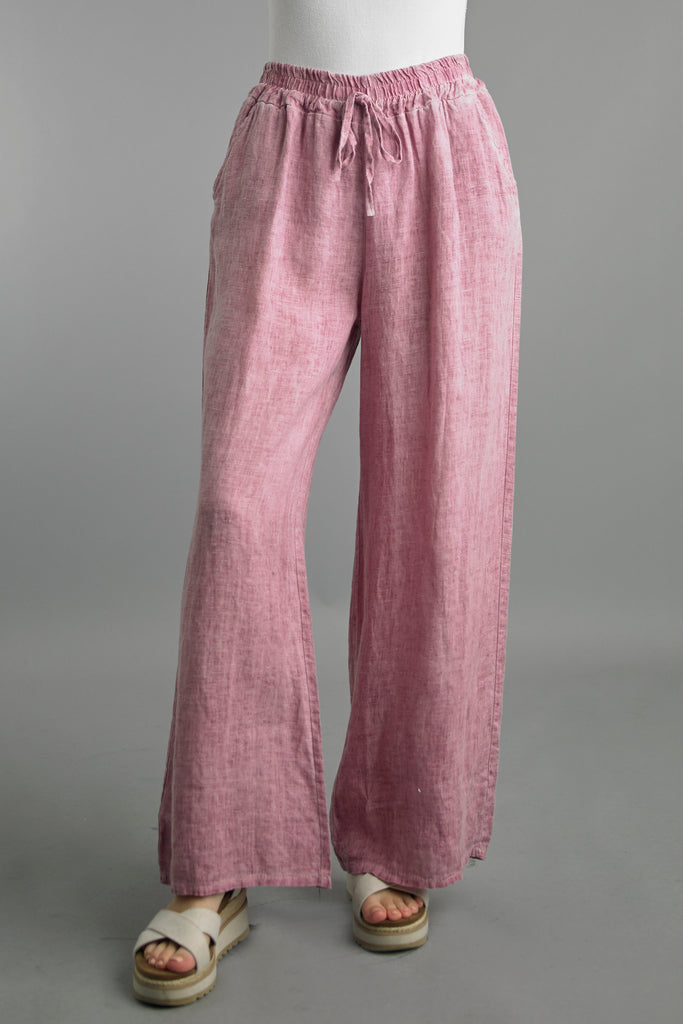 Straight Leg Waist Tie Linen