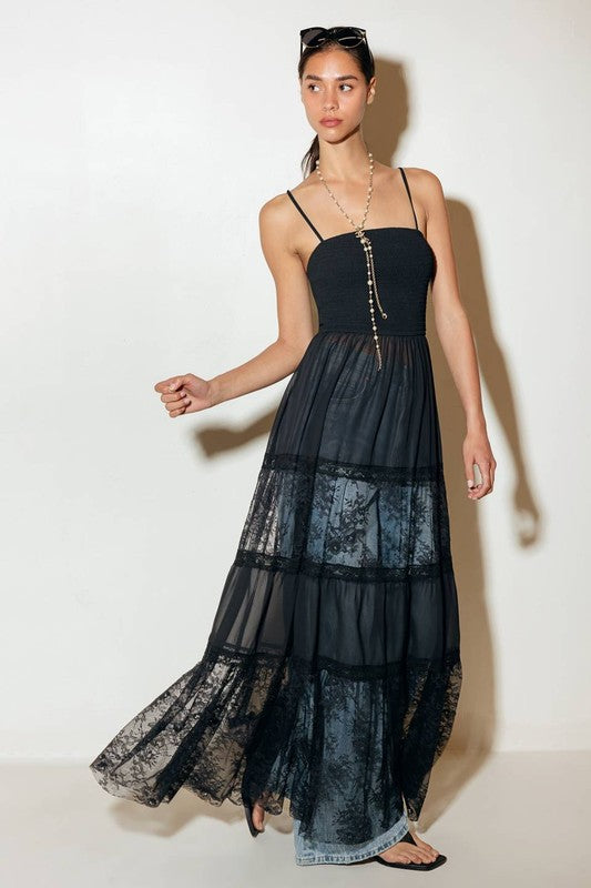 chinese dress ladies Midnight Whisper Lace Maxi Top
