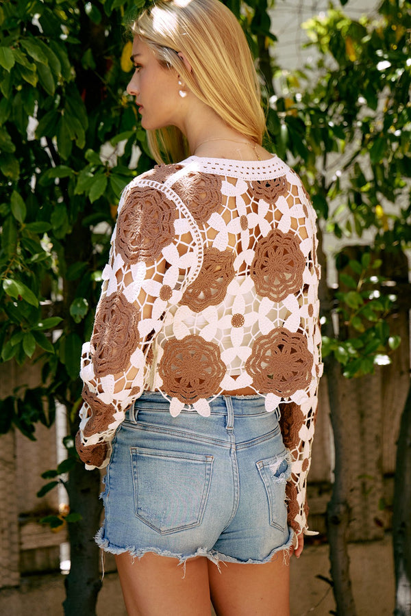 Crochet Flower Pattern Pullover