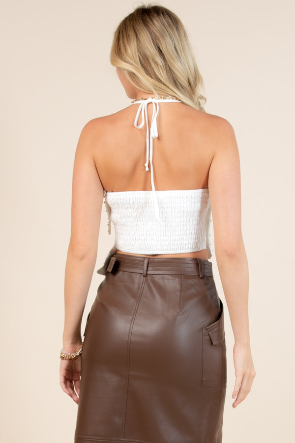 Flower Pedals w/Pearl Details Top