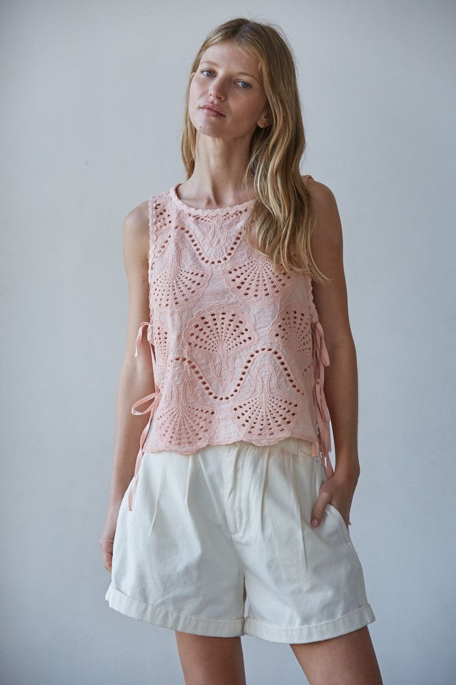 Lowen Eyelet Sleeveless Top