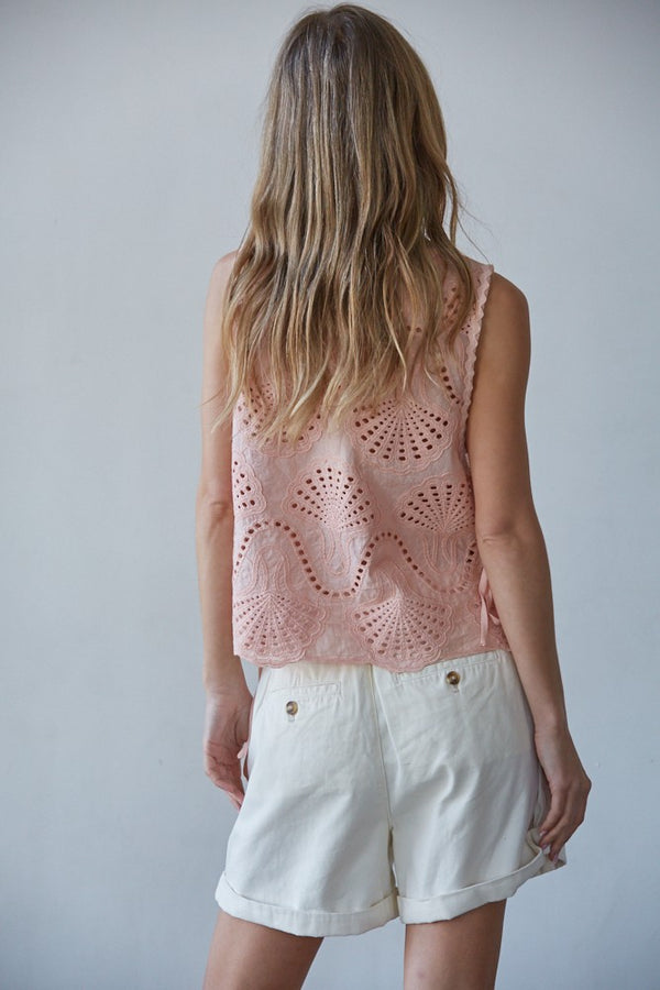 Lowen Eyelet Sleeveless Top