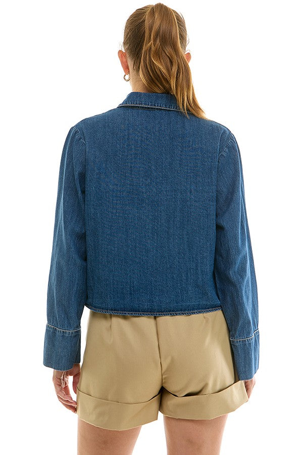 Front Tie Denim Shirt