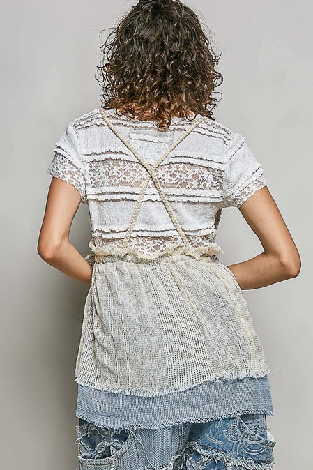 Boho Loose Knitted Bra style Panel Flowy top