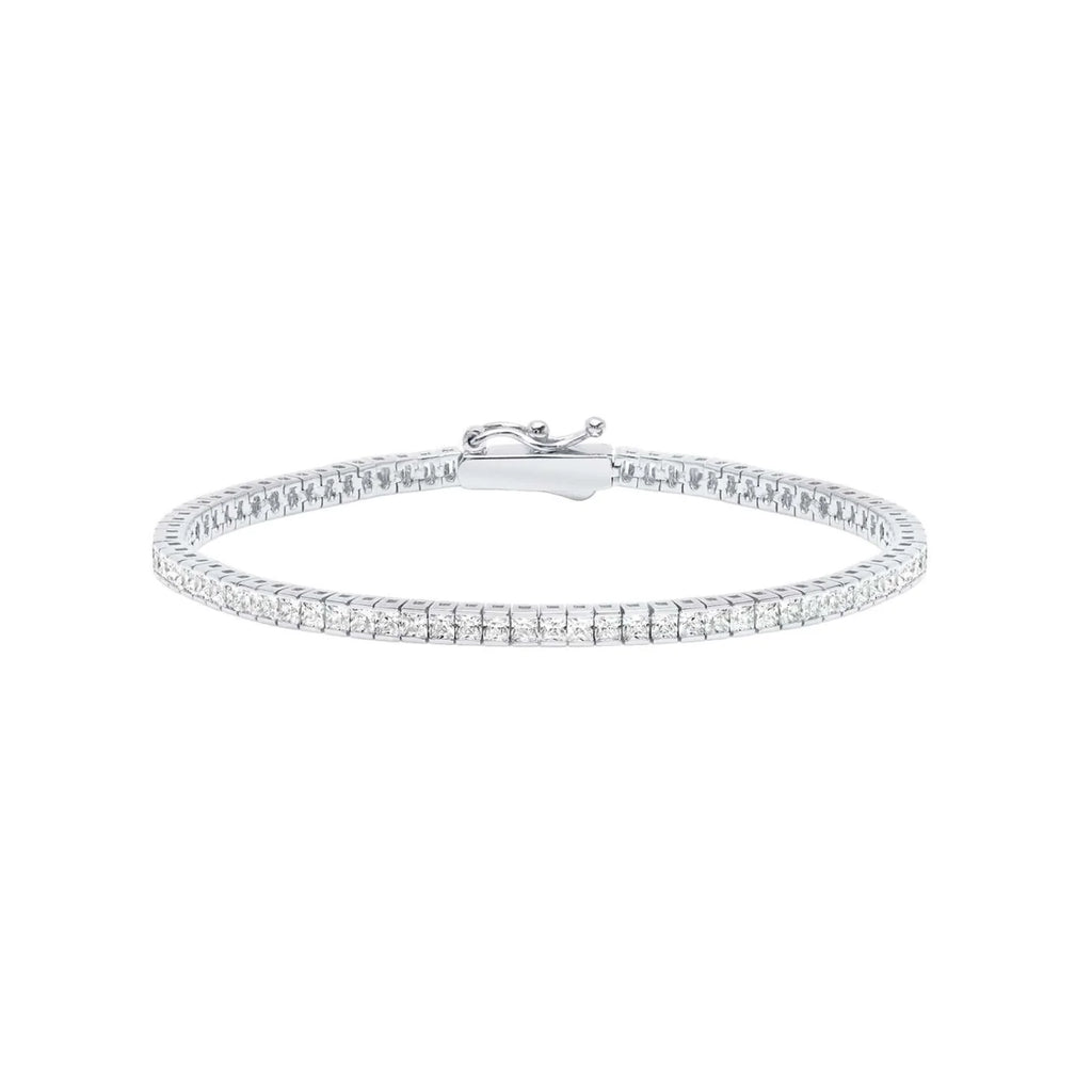 Classic Small Princess Tennis Bracelet Finished In Pure Platinum sz6.5