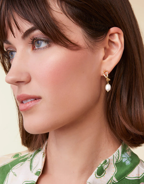 Sprinkles Hoop Earrings Pearl