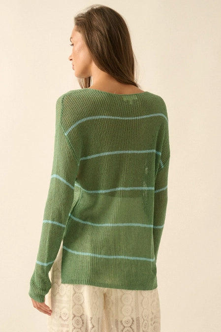 Sheer Me Out Striped Knit Loose-Fit