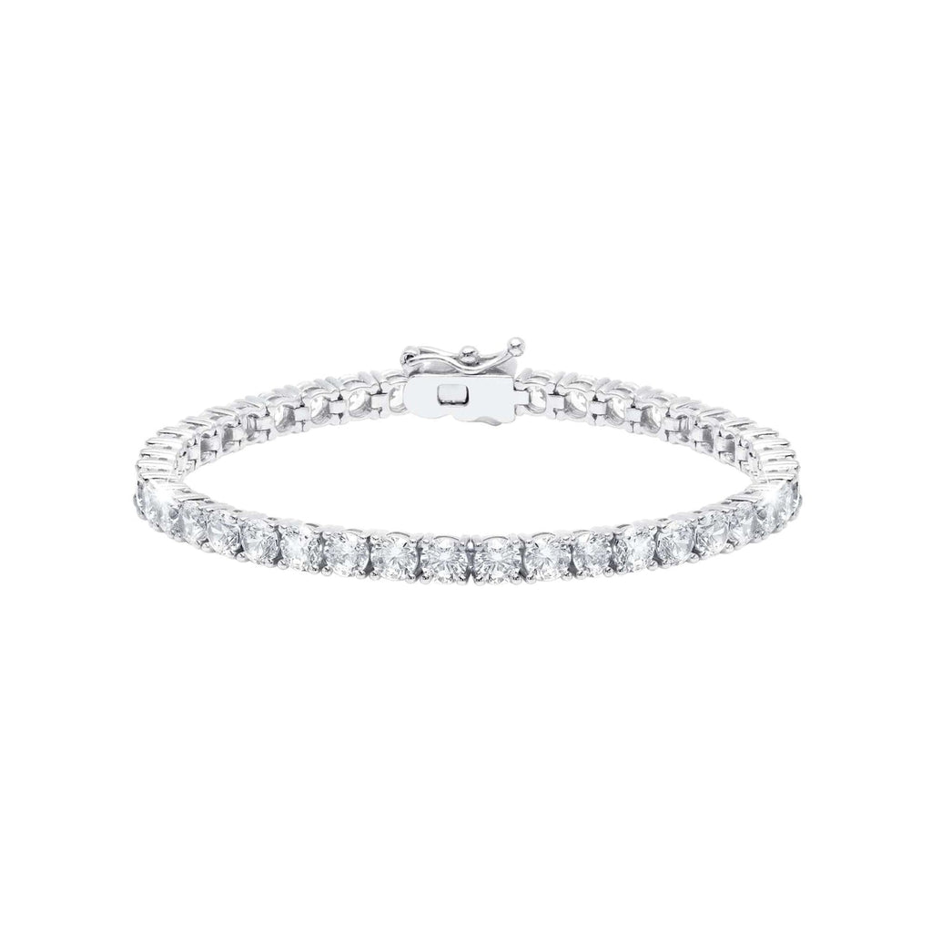 Classic Large Brilliant Tennis Bracelet Finished in Pure Platinum