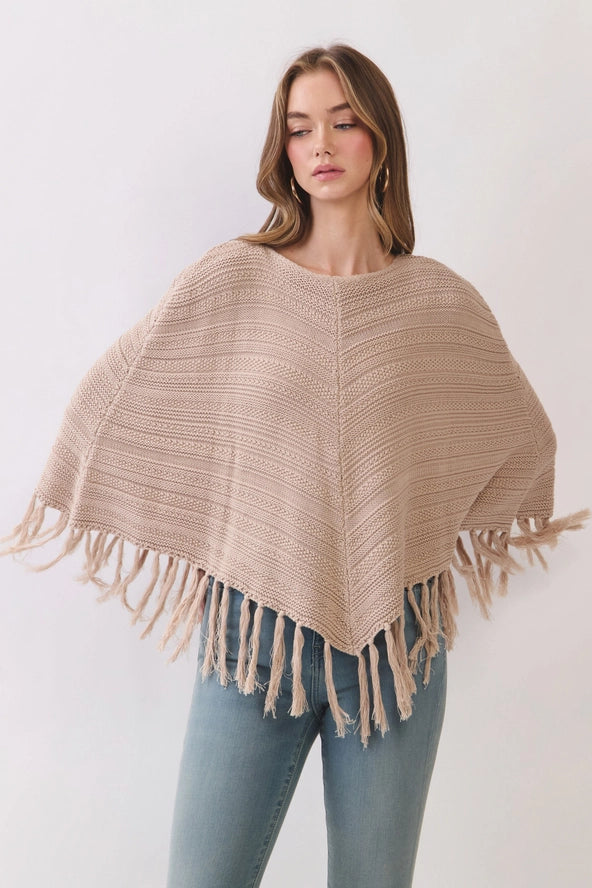 Sand Dune Fringe Poncho