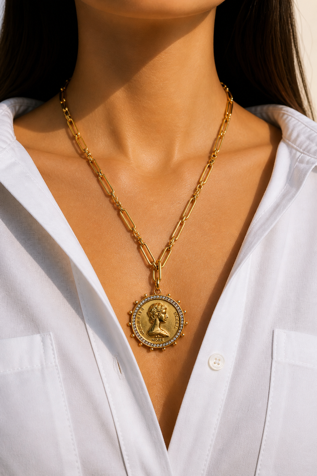 Lariat Coin Necklace
