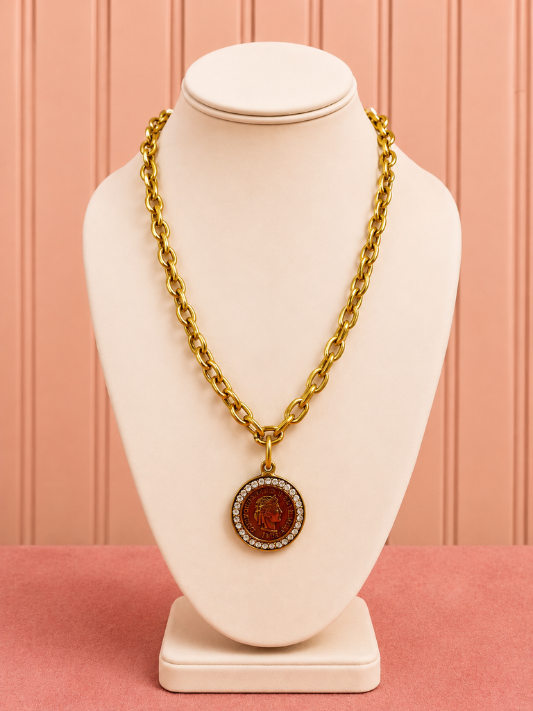 Aurelia Sparkle Medallion Necklace