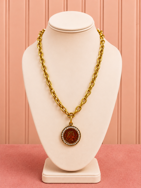 Aurelia Sparkle Medallion Necklace