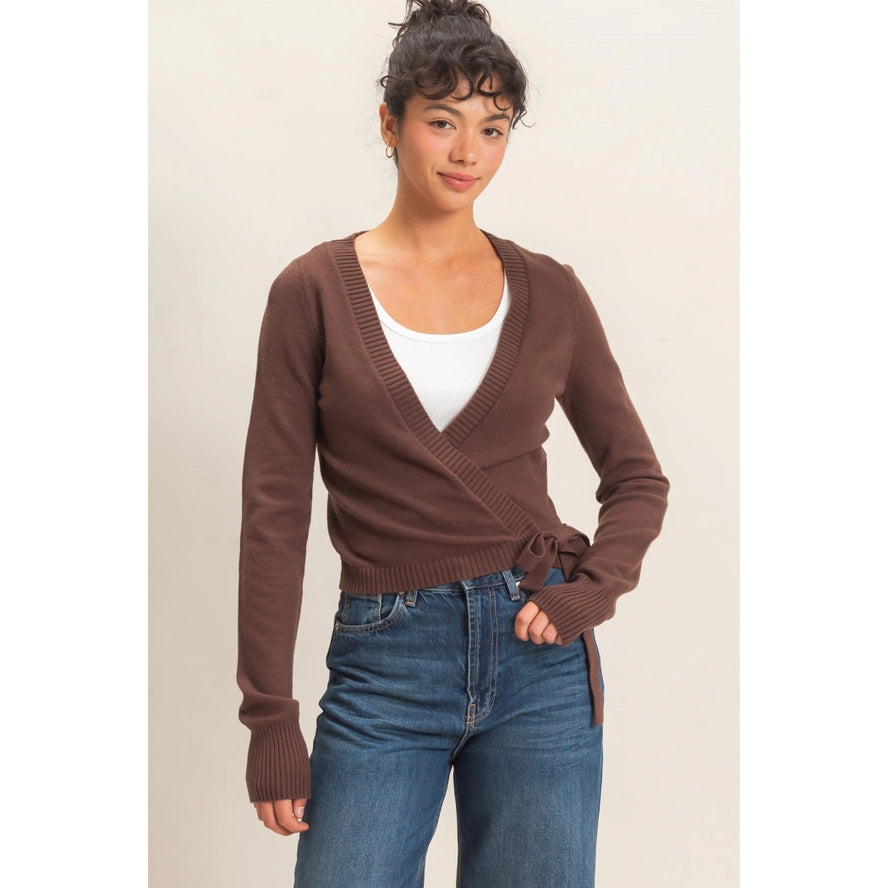 Side Tie Knit Cardigan