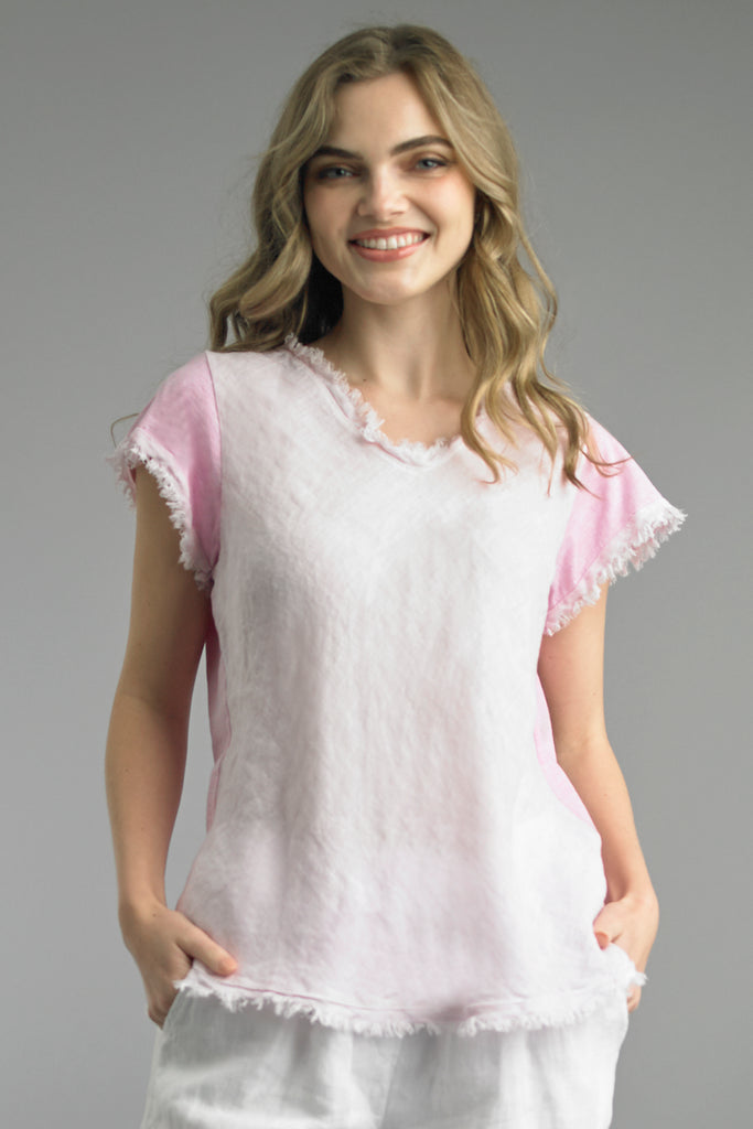 Fray Edge Short Sleeve Top