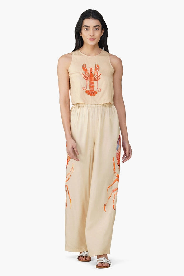 Candy Beaded Lobster Sleeveless Top