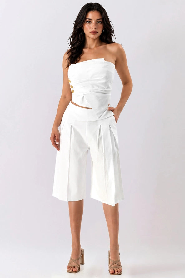Hamptons Chic White Two-Piece Set