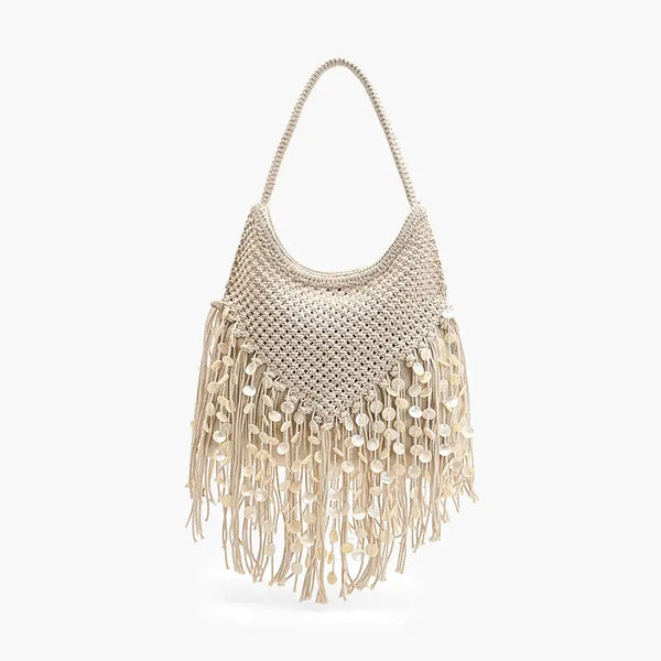 Shoreline Soiree Fringe Hobo Bag