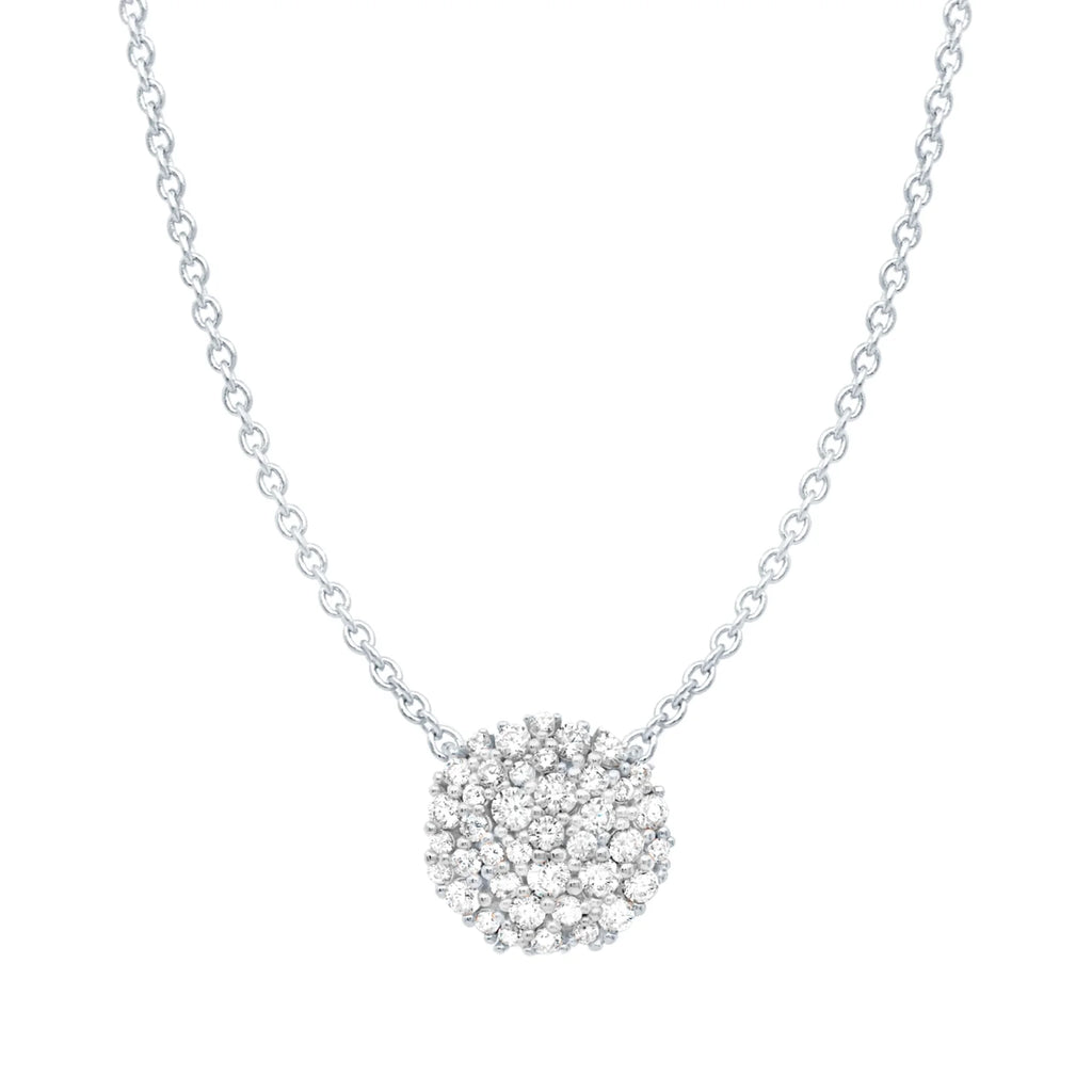 Cluster Pendant Necklace Finished in Platinum