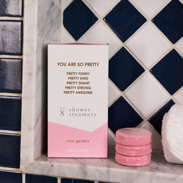 You Are So Pretty shower steamers set in Rosé Garden scent, perfect for a relaxing aromatherapy experience. Women's boutique gift.