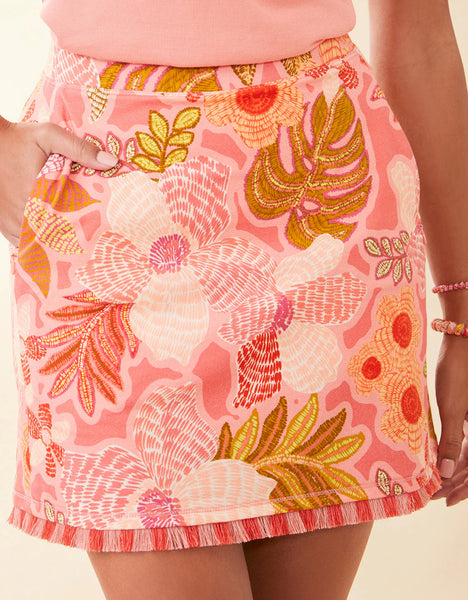 Fringe Skort Callawassie Flowers Pink