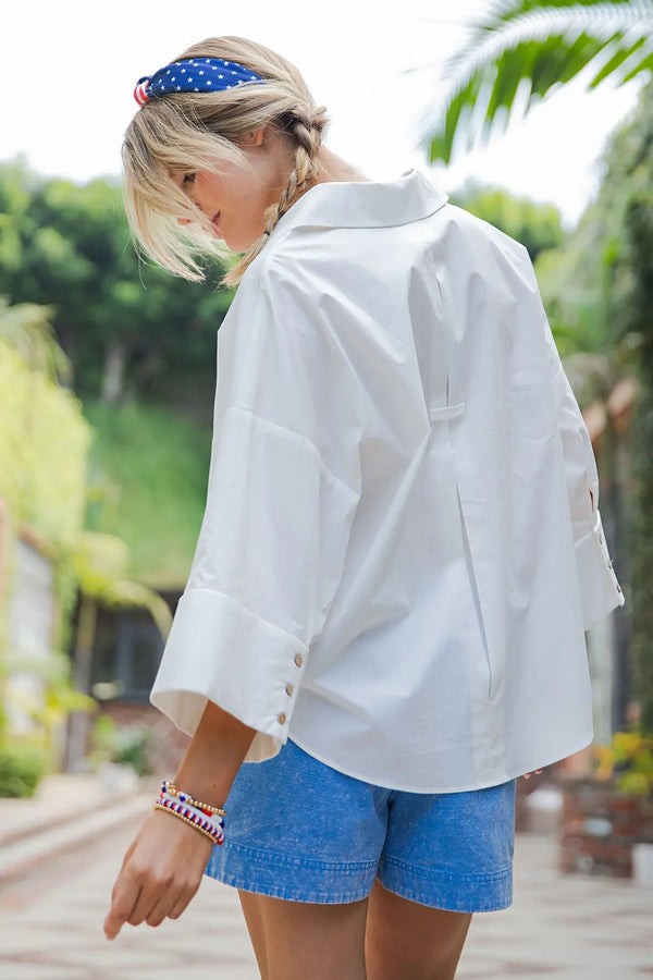 Hamptons Breeze White Button Down Shirt