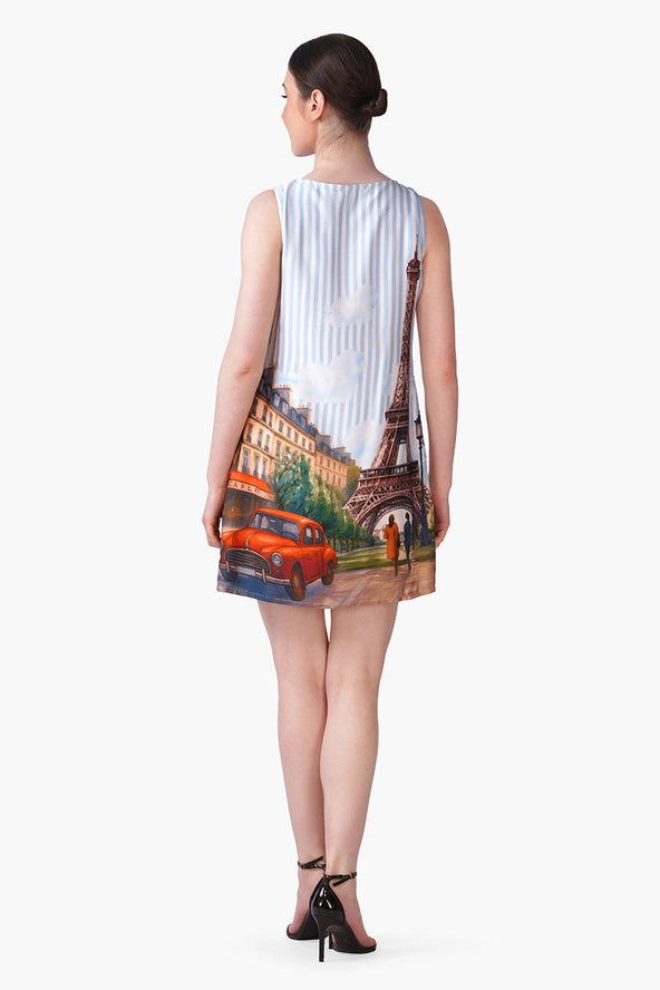 Love in Paris Embellished Sleeveless Dress