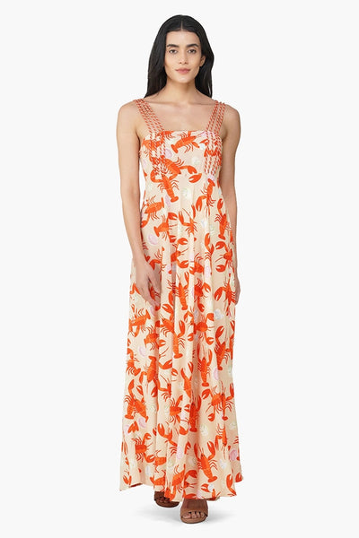 Candy Shells Lobsters Printed Maxi Dress