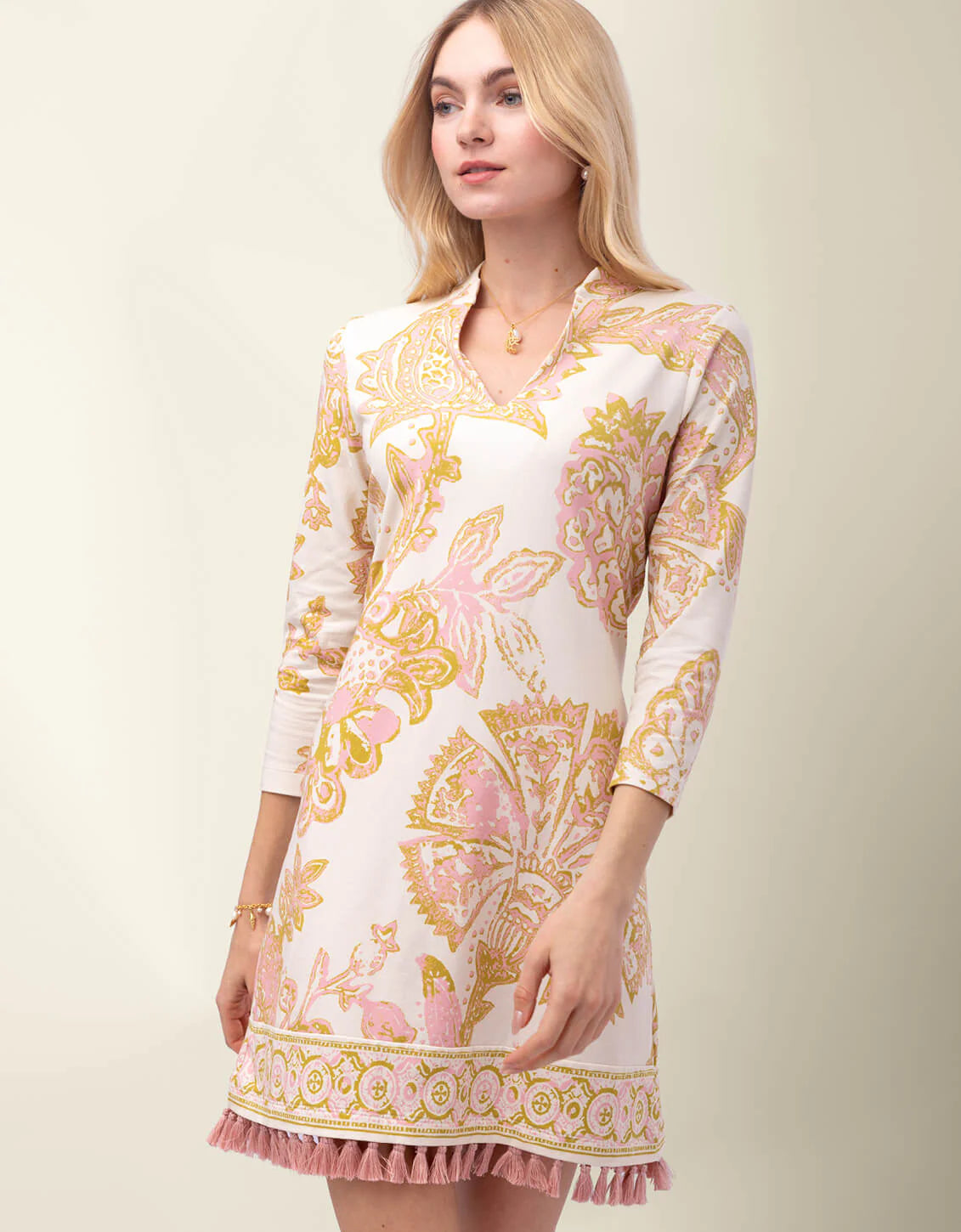 Kit Jersey Dress Castillo Jacobean Cream