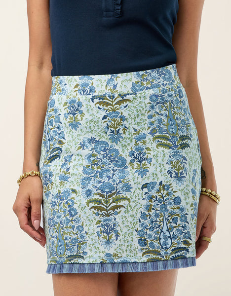 Fringe Skort Flagler Floral Paisley Sky