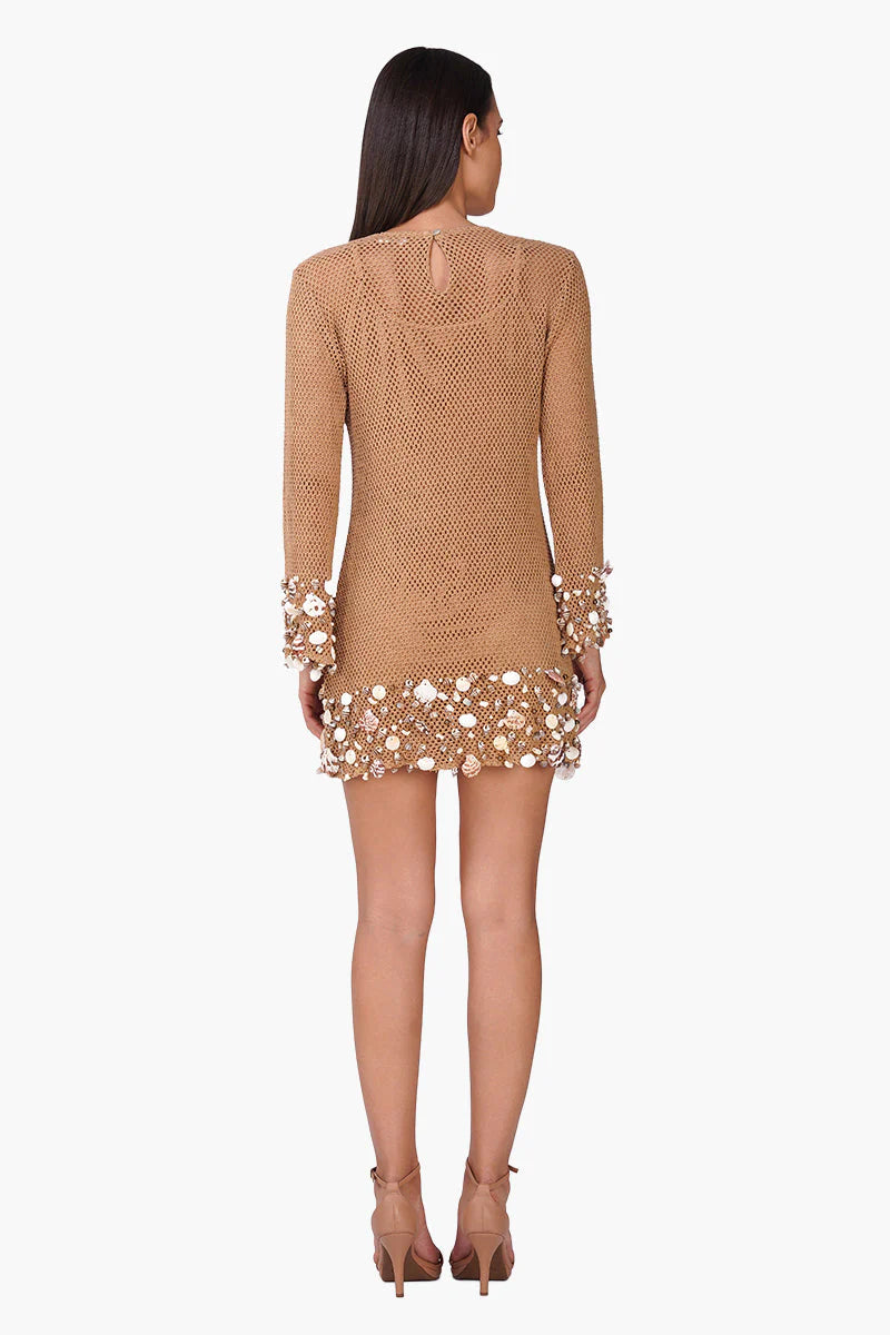 Shell Embellished Couture Crochet Dress