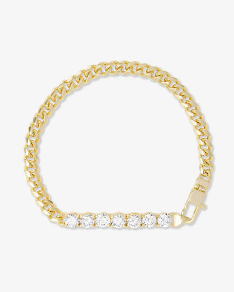 Stunning Baby Julian Loves Diamonds Bracelet in gold, featuring simulated diamonds, perfect for women's boutique jewelry collection.
