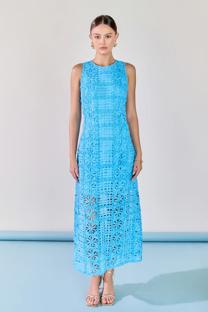 Turquoise Tides Textured Midi