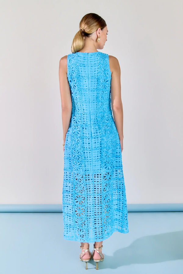 Turquoise Tides Textured Midi