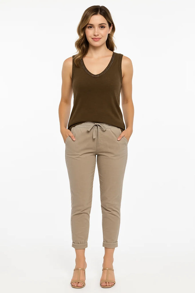 Sequin V-Neck Tank Top - One Size