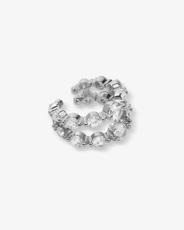 She's an Icon Ear Cuff with simulated diamonds, perfect for summer collection boutique and women's jewelry styles.