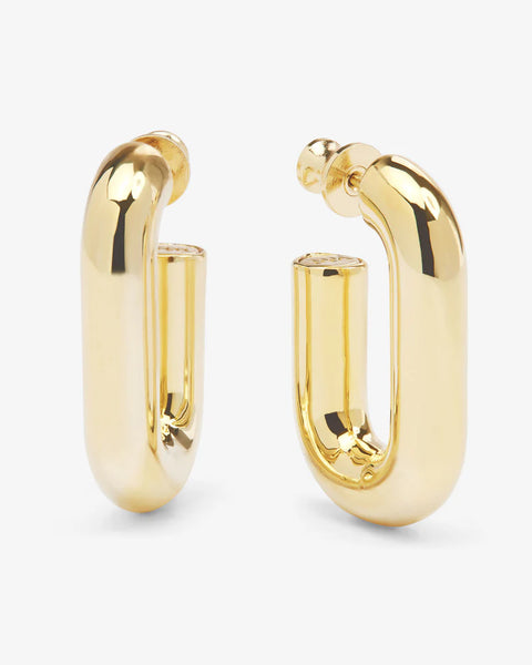 Frankie Chain Huggies Earrings - Bold gold chunky hoops, perfect for women's boutique clothing and exclusive women's fashion.