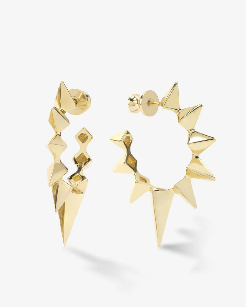 Gabriella's Big Sista Hoops, bold gold spike earrings perfect for summer collection at exclusive women's fashion boutique.