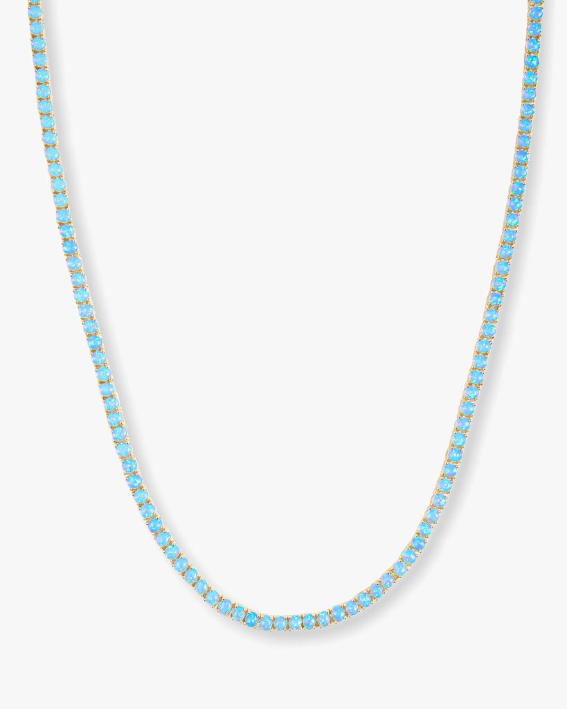 Grand Heiress Blue Opal Tennis Necklace 16'