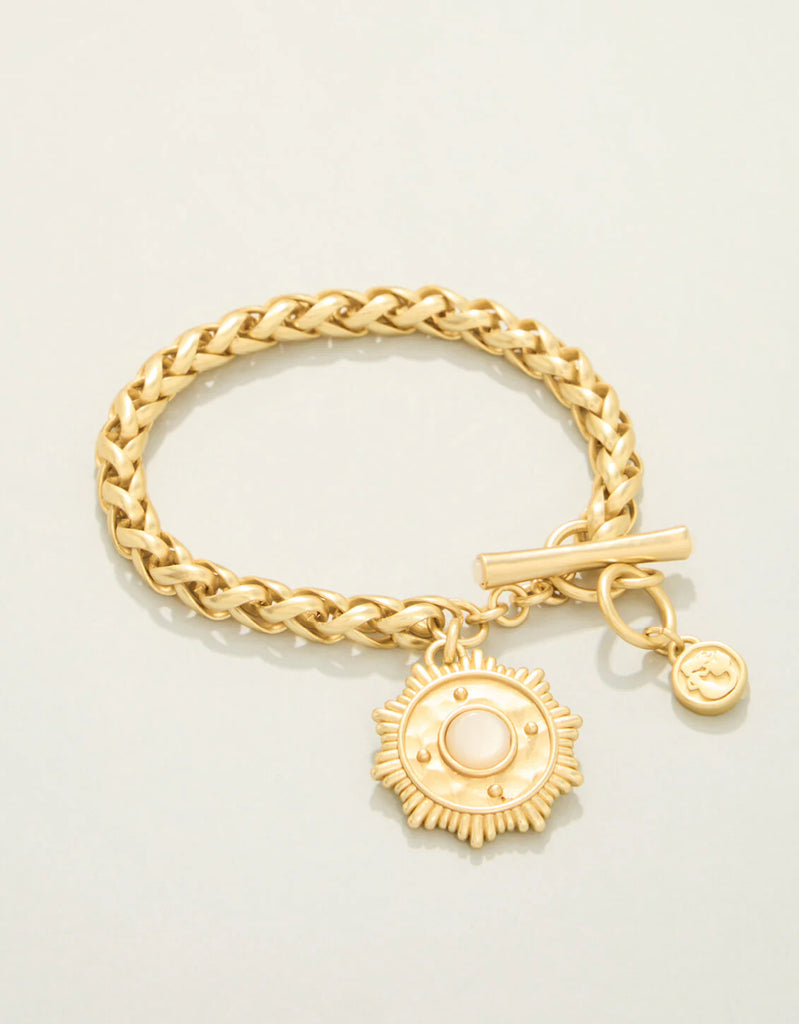 Centered Medallion Toggle Bracelet Mother-of-Pearl