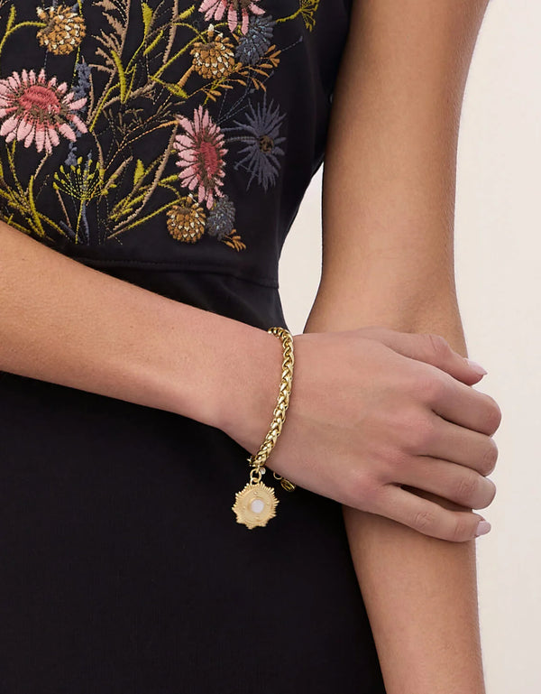 Centered Medallion Toggle Bracelet Mother-of-Pearl