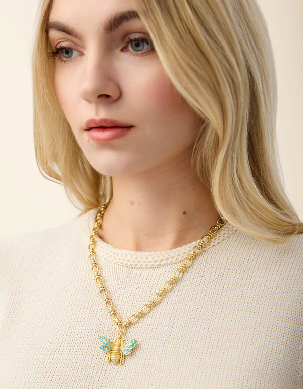 Vintage Bee Chunky Necklace 18