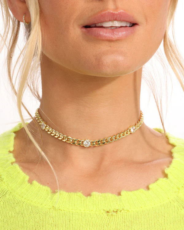 Julian Triple Diamond Cuban Chain Choker