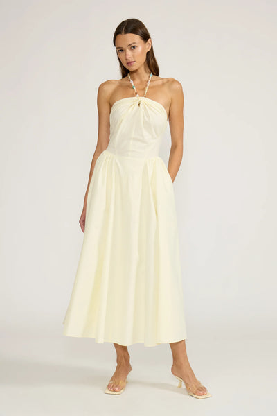 Hilary Bead Detail Dress - Yellow