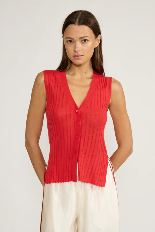 Kelly Red Knit Top
