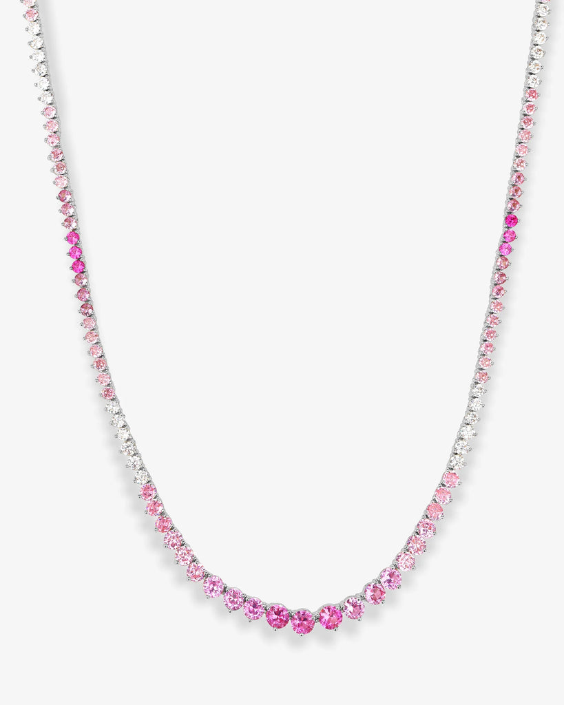 Not Your Basic Graduated Ombre Tennis Necklace 16'