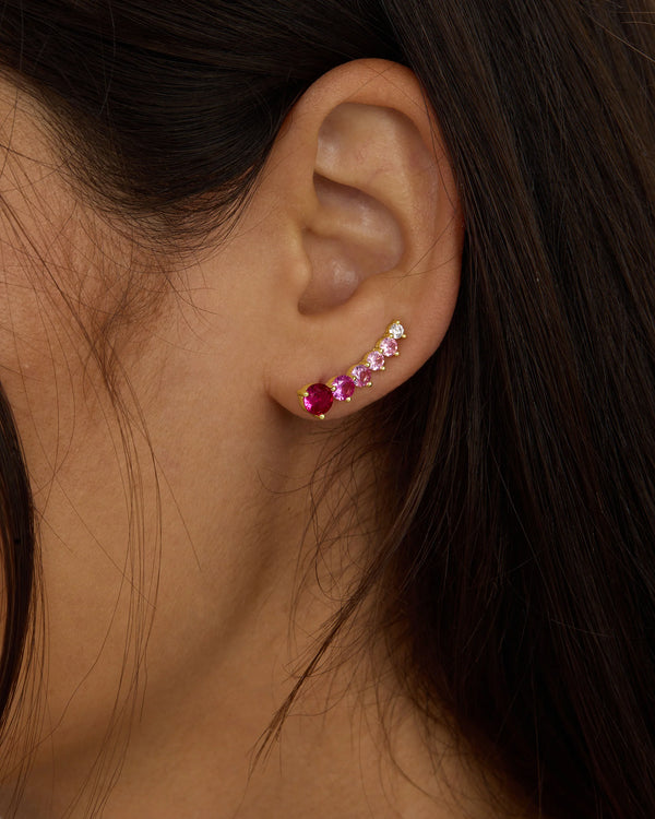 Not Your Basic Ombre Ear Crawler in pink opal, stylish women's jewelry for new arrivals boutique. Perfect for summer fashion.